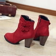 thumbnail image 5 of Womens Boots Round Toe Chunky Heel Side Zipper High Heel Ankle Short Boots Women's Fashionable Casual Versatile Fall Winter Comfortable Dressy Boots, 5 of 10