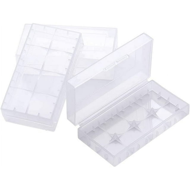 HUGFEGWE 2 x 18650 Battery Storage Case Holder Organizer Box Transparent 3Pcs CJB91-113794