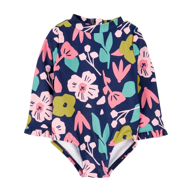 Traje de baño Simple Joys by Carter's de manga larga para niñas de 3 a 6 m Flo