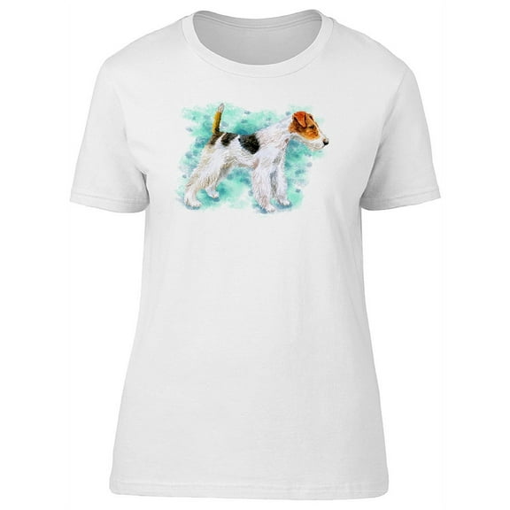 Fox Terrier On A Green Spot T-Shirt Women -Image by Shutterstock, Female Medium