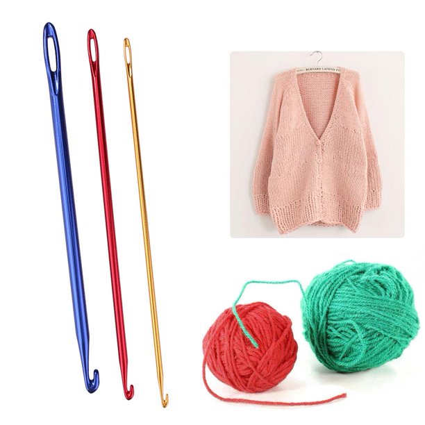 3 unids/set ganchos de ganchillo de óxido de aluminio aguja de coser de tejer con ojo de agujero Likrtyny decoración de arte