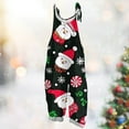 thumbnail image 2 of Iaqnaocc Christmas Womens Jumpsuit one piece Sleeveless Jumpers Casual Adjustable Strap Overalls Jumpsuits Baggy Cotton Linen Holiday Overalls Black L, 2 of 3