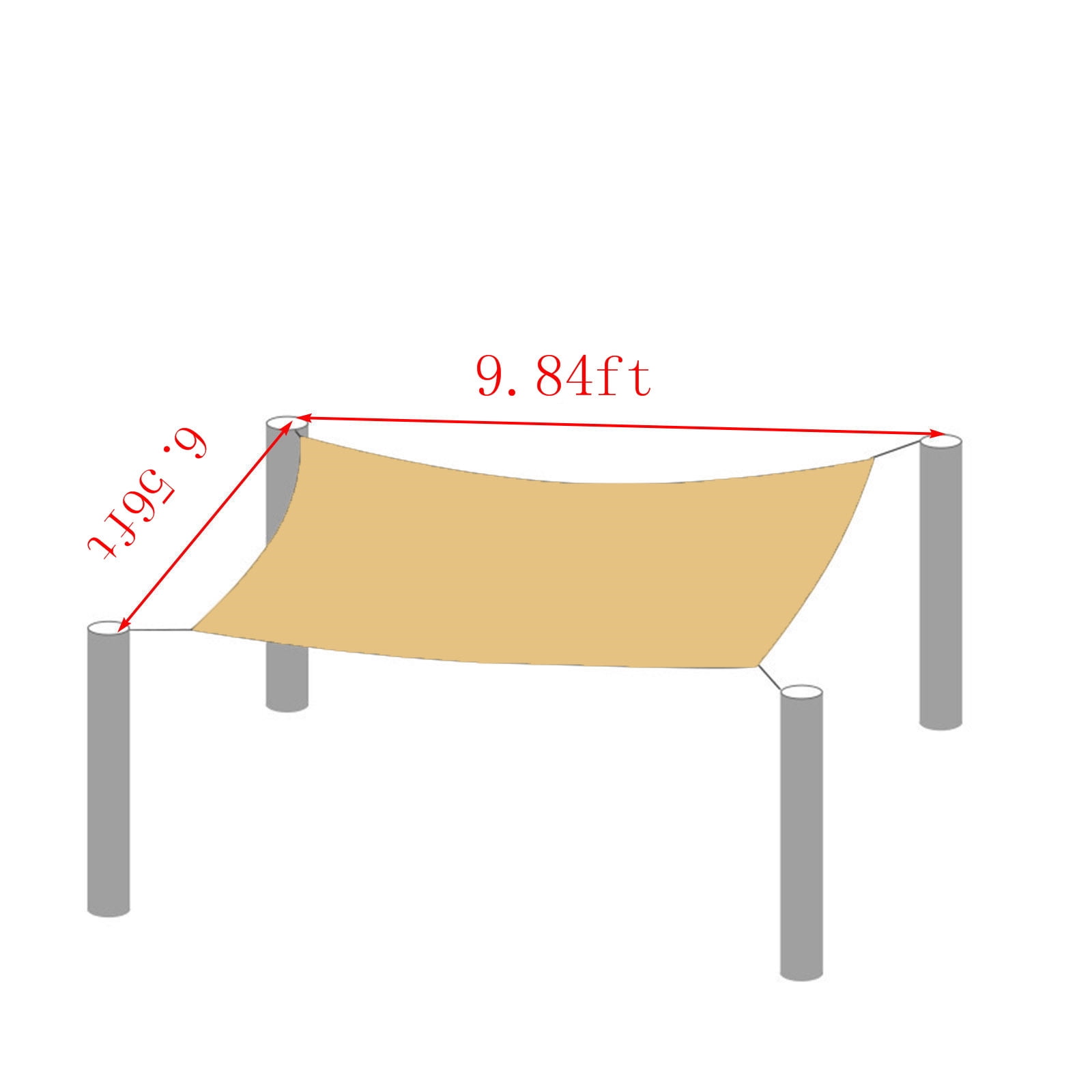 kladzum Sun Shade Sails Rectangle Shade Canopy Awning Outdoor Sunshade Cloth Screen for Patio Garden Backyard Outdoor Facility