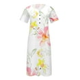 thumbnail image 4 of Pntutb Dress for Women Casual Round Neck Print Summer Short Sleeve Dresses Pockets, 4 of 7