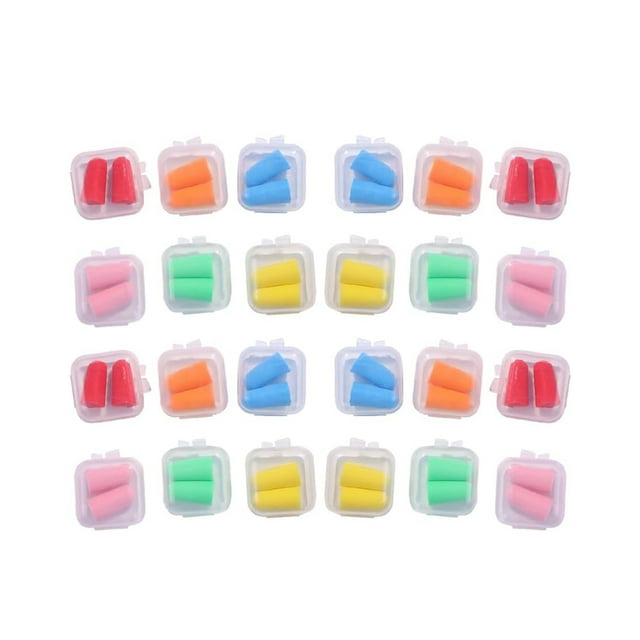 24 Pairs Soft Foam Earplugs - Noise Reducing Disposable Hearing Protection with Storage Case for Work, Travel & Sleep