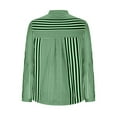 thumbnail image 5 of qolati Womens Shirts Casual Spring Summer Loose V Neck Button Up Blouse Striped Print Long Sleeve T-Shirts Tunic Tops, 5 of 6