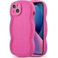 thumbnail image 2 of for iPhone 14 Plus Case 6.7 Inch Curly Wave Frame Phone Case Cute Design Color Aesthetic Phone Case Soft TPU Shockproof Protective Bumper Case Cover for Girls, Peachy, 2 of 15