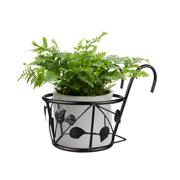 Hanging Railing Iron Planter Baskets Flower Pot Holder Hanger Metal Fence Rail For Patio Balcony Porch Fence