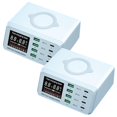 thumbnail image 1 of Adaptador universal UltraChargeBlue 2Pzas 110W Estación de Carga QI USB Tipo C Azul., 1 of 1