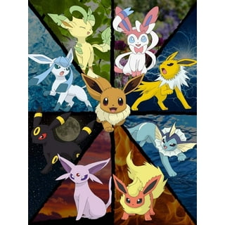 Anime Pokemon Diamond Painting Peripherals AB Pikachu Espeon Cute Picture  Art Watercolor Square Round For Room Wall Decor Gifts