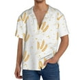 thumbnail image 3 of Xecao offers the Wheat for Men's Casual Short-sleeved Shirt, a button-up collared shirt with a pocket, perfect for beach vacations and yacht travel in the XX-Large size., 3 of 7