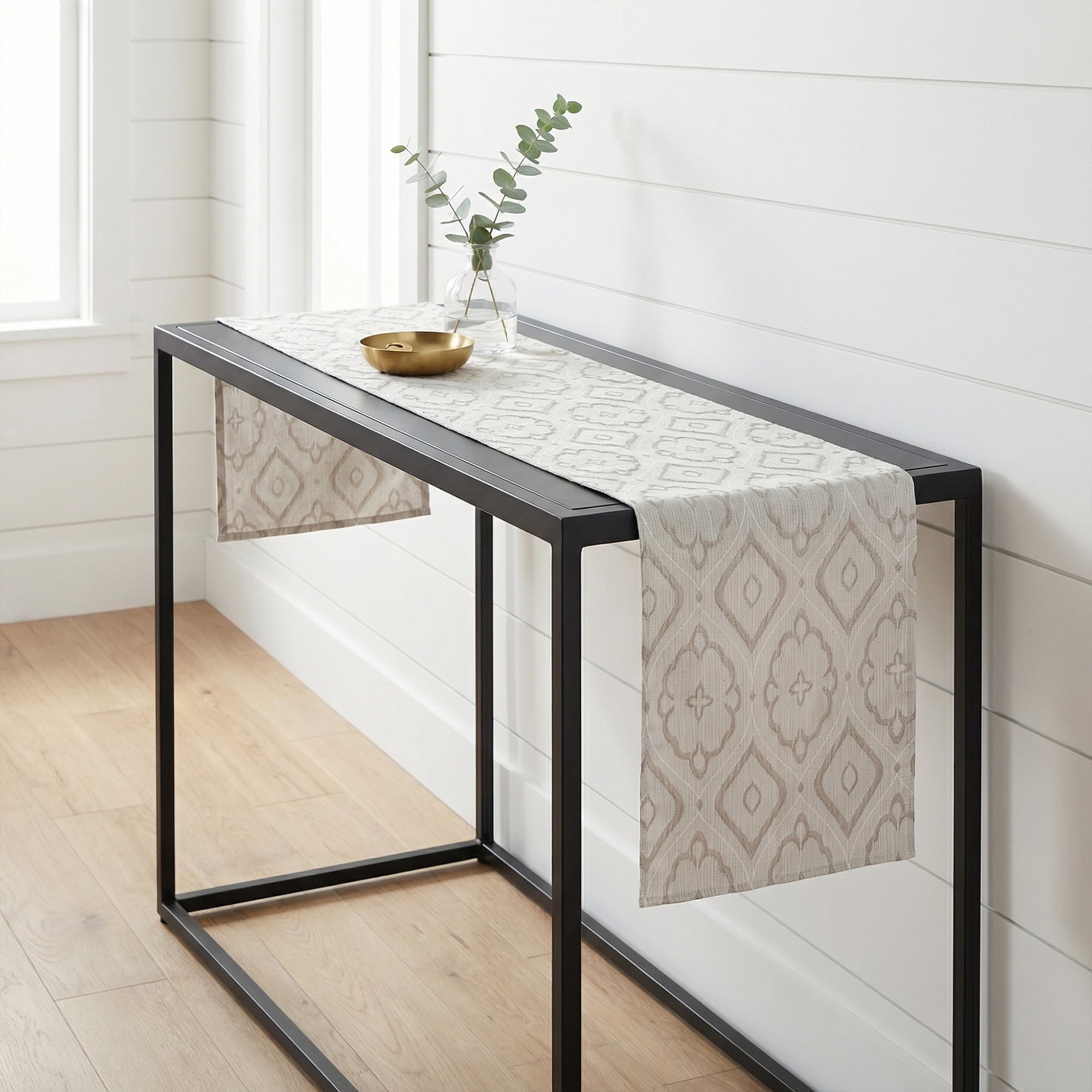 Unique Bargains Long Washable Polyester Runner Table Runner for Table Gray 13.8"x94.5"