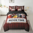 thumbnail image 2 of Manfei Vintage Film Bedding Comforter Set 7pcs for Kids, Cinema Tricket Time Queen Bedding Sets, Movie Theater Theme Reversible Queen Sheet Sets, Breathable Home Decor, 2 of 7