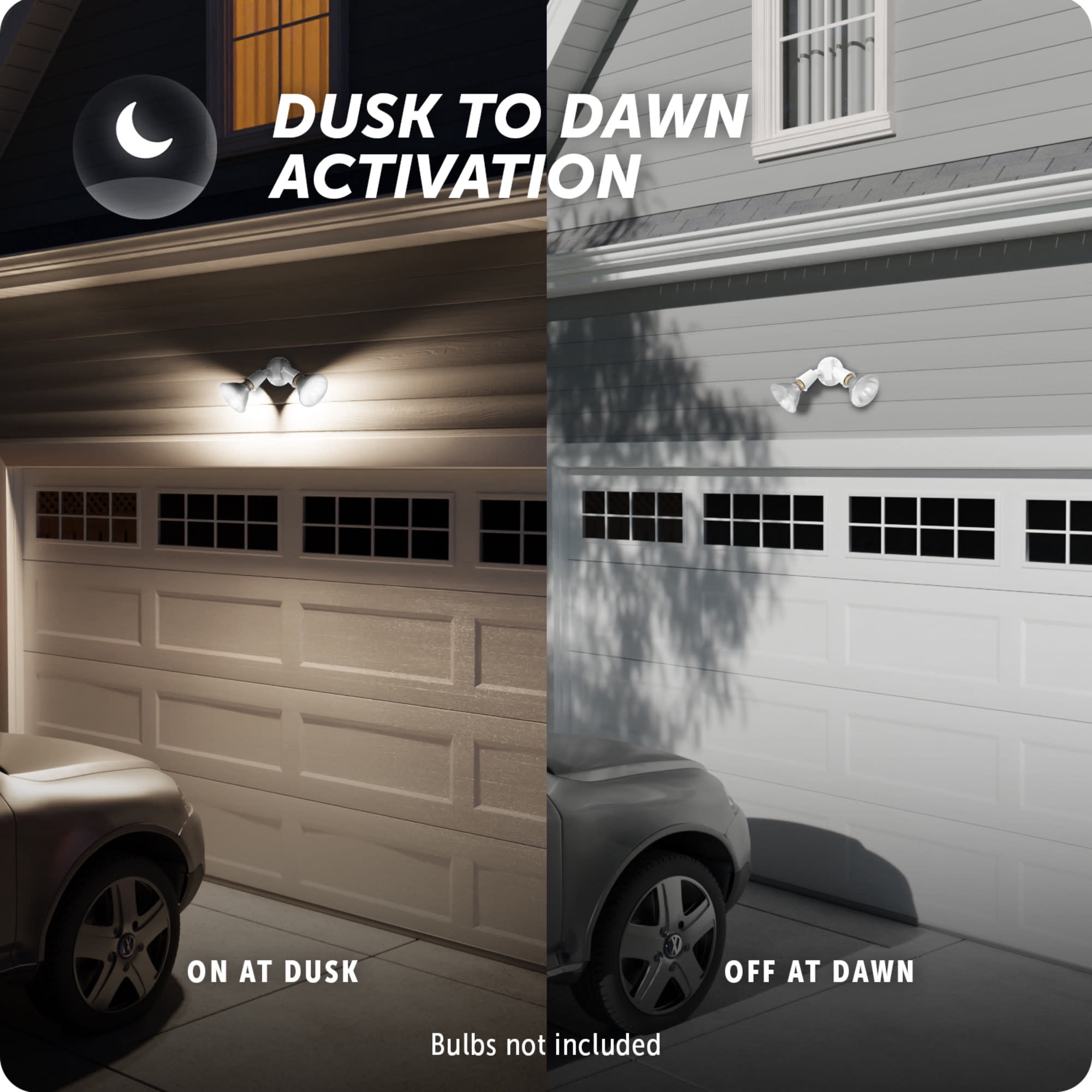 Globe Electric 91008607 Dusk To Dawn Two Light 6-1/2" Wide Outdoor Flood Light - Satin
