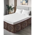 thumbnail image 4 of Boho Vintage Wrap Around Bed Skirts for Queen Bed 16" Drop,Bed Skirt with Adjustable Elastic Belt Dust Ruffle Bed Valance for Bedroom Hotel Modern Geometric Abstract Art Aesthetics Bed Frame Cover, 4 of 7