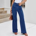 thumbnail image 7 of Wutalume High Waisted Jeans for Women Vintage Style Straight Leg, Retro Wash Denim Pants for Timeless Everyday Comfort,Dark Blue XL, 7 of 7