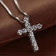 thumbnail image 4 of Colgante de cruz europeo y americano, colgante de oro con diamantes, colgante Joker, cadena de clavícula, 4 of 4