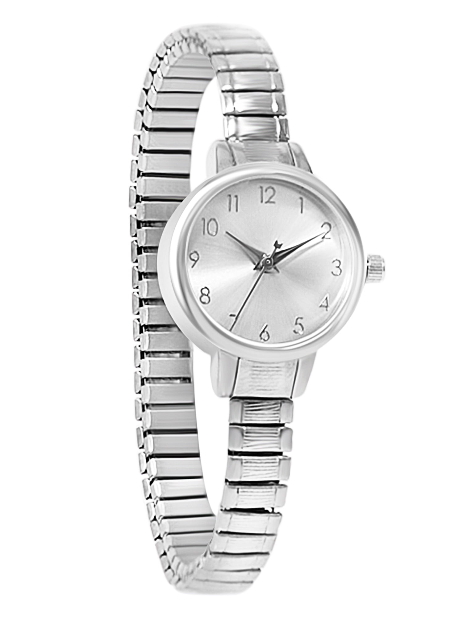 Time and Tru Women's Adult Square Silver Analogue Watch with Expansion Bracelet