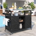 thumbnail image 3 of Solid Fir Wood, Gas Line Hole Outdoor Grill Cabinet / Safe Setup for Gas Grill Use, 3 of 4