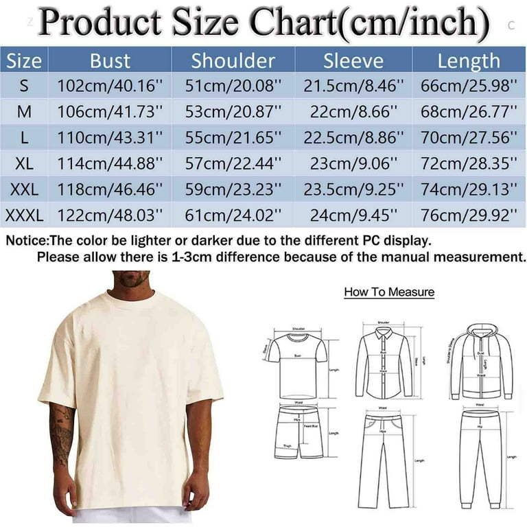 Classic Mens T-Shirts Oversized Short Sleeve Crew Neck Plain T