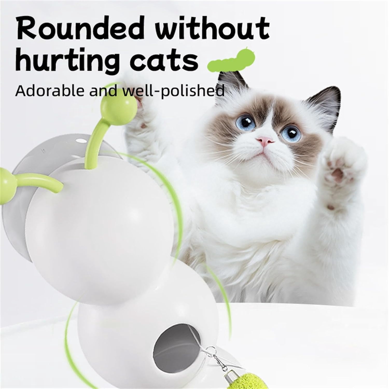 Interactive Electric Caterpillar Cat Toy, Caterpillar Smart Cat Toy for Bored Cats for All Ages Indoor Cat