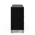 thumbnail image 4 of Storkcraft California 6 Drawer Nursery Wood Double Dresser, Black with Driftwood, 4 of 14