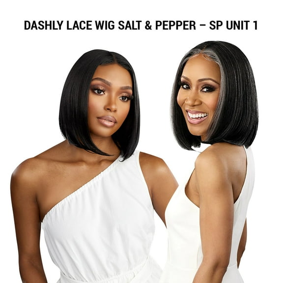 Ebo Dashly Synthetic Lace Front Wig Salt & Pepper SP Lace Unit 1 Straight Yaki 11” ( M44 )