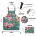 thumbnail image 7 of Women Men Adjustable Bib Apron with Pockets Pioneer Colorful Floral Cooking Kitchen Aprons, 7 of 7