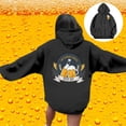 thumbnail image 4 of Women's Oktoberfest Printed Drop Shoulder Hoodie for Everyday Wear and Casual in Autumn/Winter Season Black S, 4 of 7