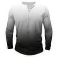 thumbnail image 5 of guisaled Men Henley Shirt Long Sleeve Button Up Casual Tee Shirts Big and Tall Gradient Color Basic Soft Comfy Workout Gym Tops Valentine'S Day s, 5 of 5