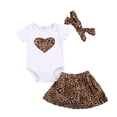 thumbnail image 3 of Barboteuse Haut pour Nouveau-Née Fille, Jupe Léopard, Robe, Ensemble 3 Pcs, Vêtements 0-24 m, 3 of 3