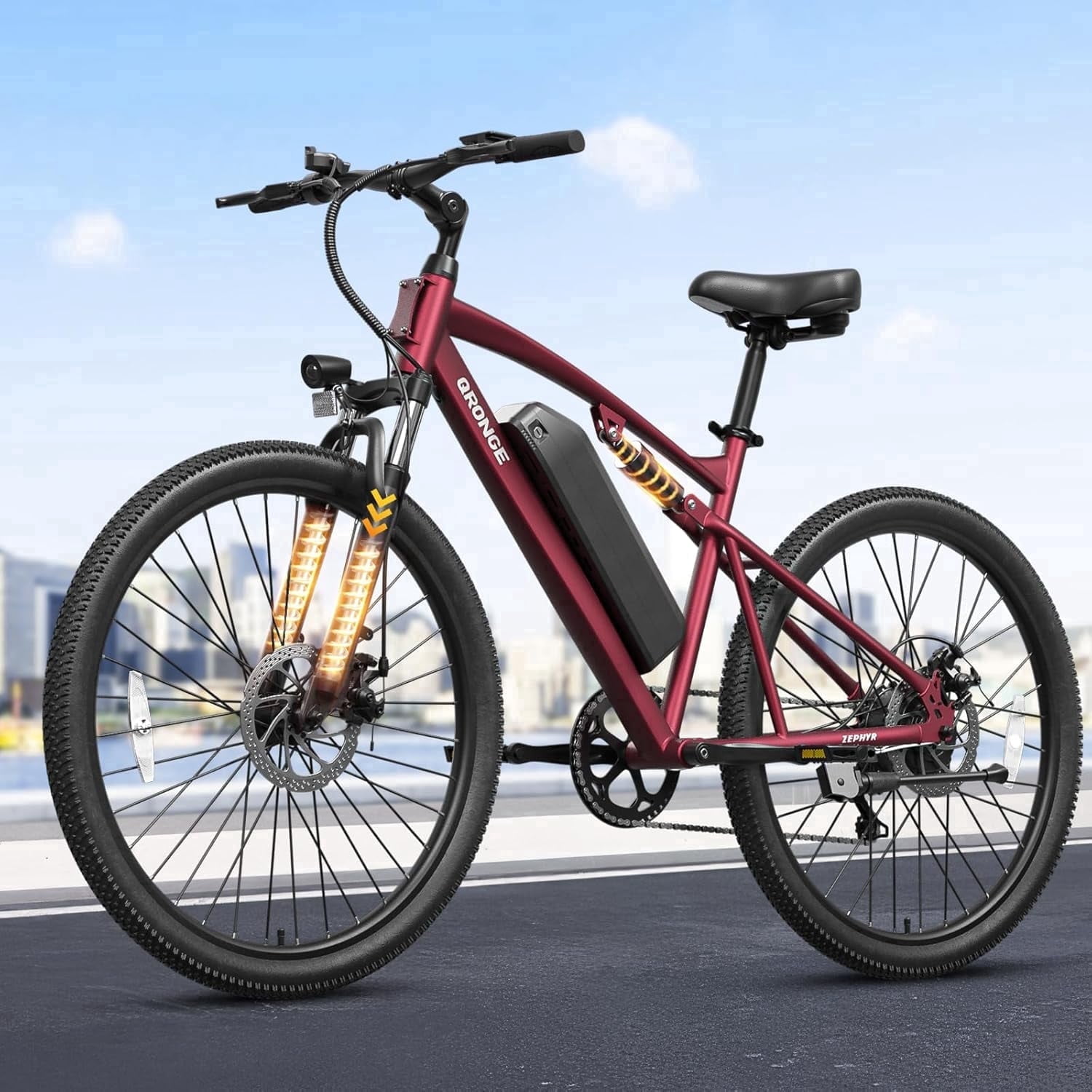 26" Electric Bikes for Adults 1000W Peak Motor up to 70 Miles Range 28 mph Max Speed Full Suspension Ebike 36V 13.5AH Removable Battery E-Mountain Bikes 7 Speed, Adjustable Handlebar, UL2849 by SGS