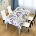 thumbnail image 2 of WOBOGO Pattern with Cute Unicorns and Rainbows Square Tablecloth 54×54in Polyester Fabric Tablecloth Washable Dust Resistant Wrinkle Resistant, 2 of 9