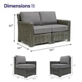 thumbnail image 2 of Krikacy 2-PCS Outdoor Wicker Modular Sofa Chair Set, All-Weather HDPE w/Thick Cushions, Grey, 2 of 6
