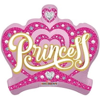 18 inch Kaleidoscope Princess Crown Matte Shape Foil Mylar Balloon - Party Supplies Decorations