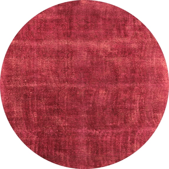 Ahgly Company Indoor Round Oriental Orange Industrial Area Rugs, 6' Round