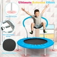 thumbnail image 6 of Small Trampoline for Kids Toddler, 36'' Mini Trampoline with Balance Handle, Outdoor Indoor Rebounder Round Trampoline as Gift for Boy Girl, Blue, 6 of 9
