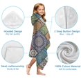 thumbnail image 7 of Multicolor Ethnic Geometric Patchwork Pattern Hooded Bath Towel，60"x35" for Ages 3 To 12 Kids, Quick Dry Lightweight Soft Microfiber Hood Beach Towel Cover Up for Kids, 7 of 7