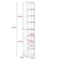 thumbnail image 5 of Estante de torre de medios de 8 niveles, armario de almacenamiento delgado de CD DVD con estantes ajustables, estantería de pantalla de estantería estrecha alta para oficina en el hogar, 5 of 5