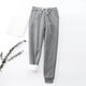 thumbnail image 3 of Gibobby Pantalones para mujer Pantalones para mujer, más cálidos, de terciopelo sólido con bolsillos, para mantener el calor, pantalones de cintura alta(Gris,M), 3 of 4