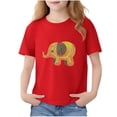 thumbnail image 2 of Blusas y camisas de manga corta con cuello redondo para niños Camiseta de verano de manga corta estampada para niñas Jersey elegante de cuello redondo para niñas Top de algodón para niños, 2 of 6