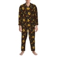 thumbnail image 3 of Rocae Fall Daisy Leaf for Men's Pajamas Set Mens Pjs Sets Long Sleeve Button Down Sleepwear-XX-Large, 3 of 7