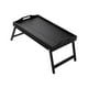 thumbnail image 4 of Mesa de comedor de bandeja de cama de madera con manijas de pie de pie multifuncional para el dormitorio robusto patas plegables plegables soporte Negro, 4 of 9