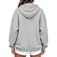 thumbnail image 3 of Zip up Hoodies for Women Fall Winter Long Sleeve Drawstring Hooded Sweatshirts Loose Fit Casual Jackets with Pocket 2XL, 3 of 5