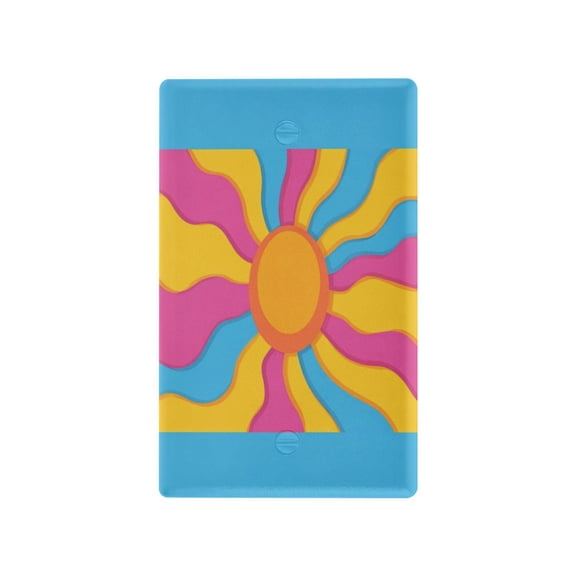 IAUYY Retardant PC Material Unused Outlet Cover Switch Plate Covers Easy DIY Installation with Screws Light Switch Cover Plate A Sun Illustration