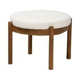 thumbnail image 2 of Baxton Studio Iliana Japandi Cream Boucle Fabric and Walnut Brown Finished Rubberwood Ottoman Footstool, 2 of 7