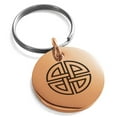 thumbnail image 1 of Stainless Steel Shield Knot Viking Norse Rune Engraved Small Medallion Circle Charm Keychain Keyring, 1 of 1