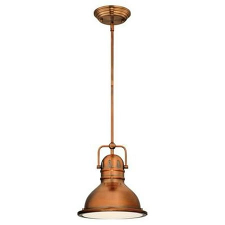 

One-Light LED Mini Pendant Washed Copper with Frosted Prismatic Lens