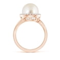 thumbnail image 2 of ANGARA South Sea Cultured Pearl & Diamond Halo Bypass Ring in 14K Rose Gold for Women | June Birthstone, Birthday, Anniversary, Jewelry Gift for Women | Pearl Ring, 2 of 8