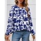 thumbnail image 2 of Camisa PRETTYGARDEN XL Blanca con Estampado Floral Azul y Botones, 2 of 8